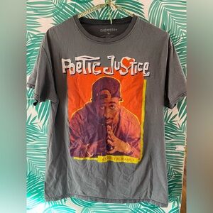 Chemistry brand Poetic Justice TShirt w/ Graphic Tupac Shakur Sz M vintage